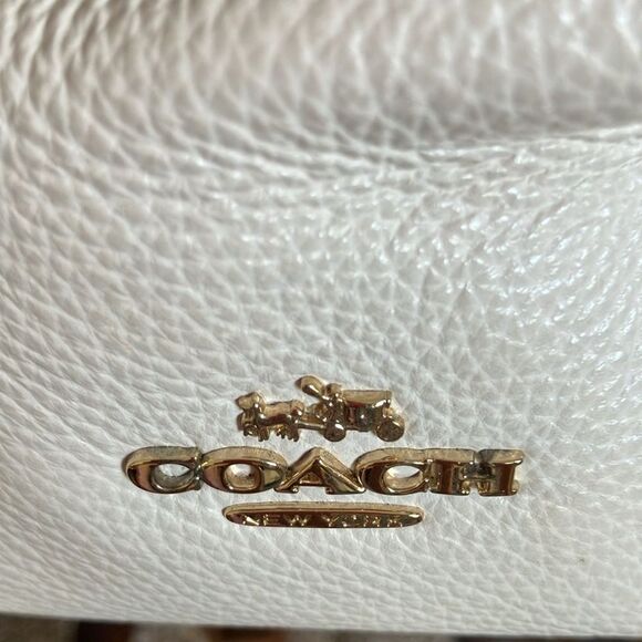 NWOT Coach Phoebe Handbag Pebbled 2 Tone Leather Blk/Ivory Python Strap/Trim - Picture 3 of 9
